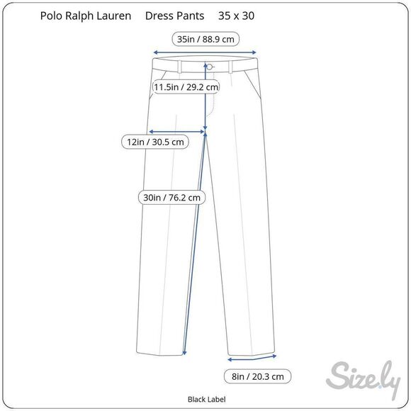 Polo Ralph Lauren Black Label Side Adjustable Grey Dress Pants 35 x 30 Read - Picture 13 of 13